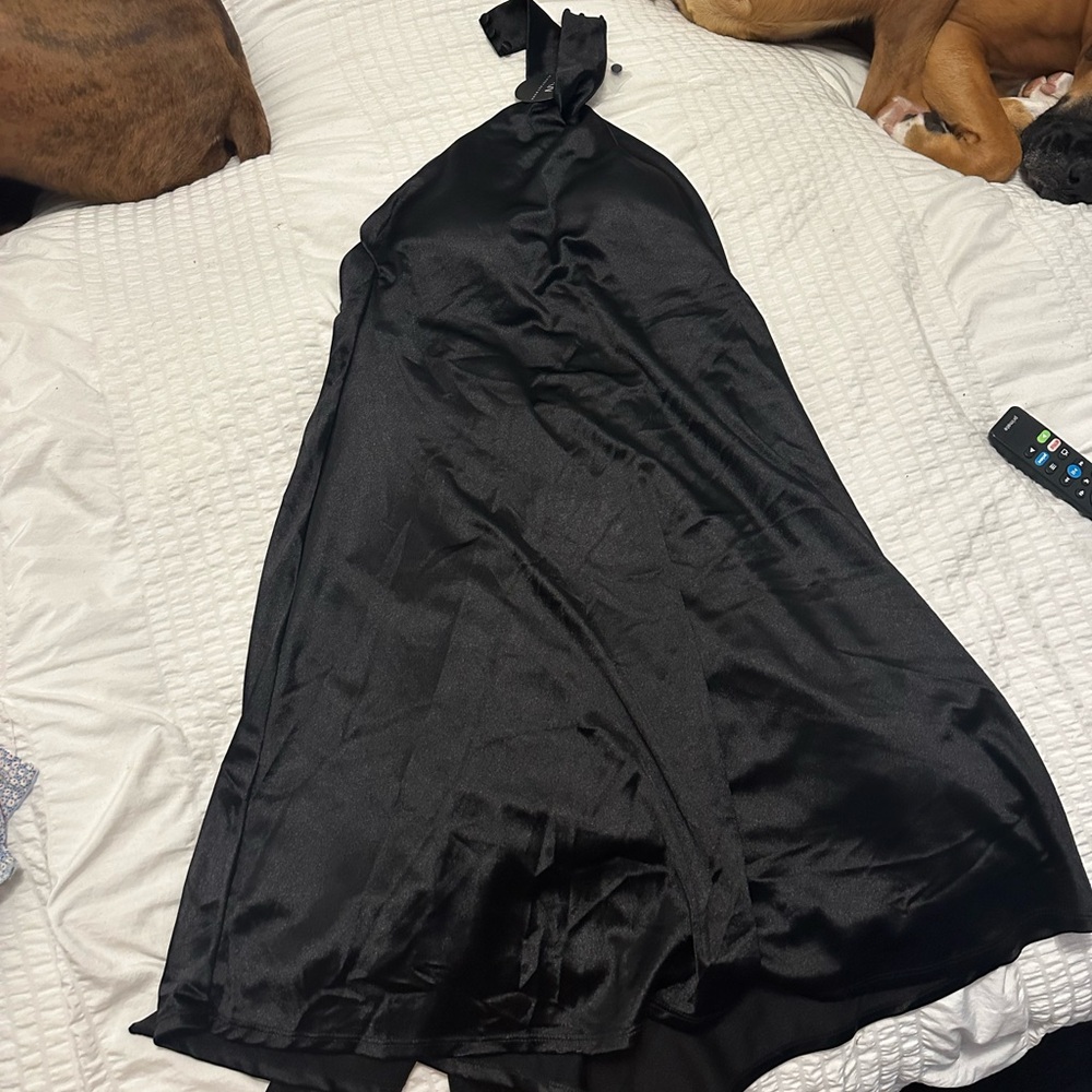 Klassy network black silk dress